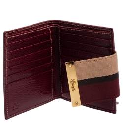 Pre Owned Gucci Multicolor GG Canvas and Leather Web Flap French Wallet