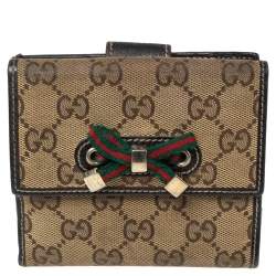 Gucci Beige/Off White GG Canvas And Leather Princy Compact Trifold