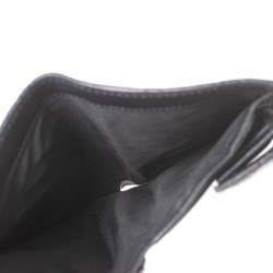 Pre Owned محفظة كونتيننتال غوتشي جلد غوتشيسيما أسود بقلاب