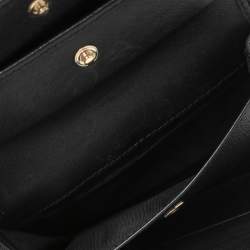 Pre Owned محفظة كونتيننتال غوتشي جلد غوتشيسيما أسود بقلاب