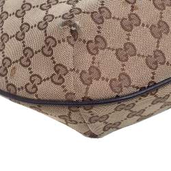 Pre Owned Gucci Beige/Brown GG Canvas Medium Web Messenger Bag