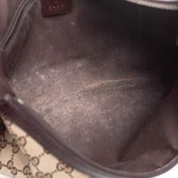 Pre Owned Gucci Beige/Brown GG Canvas Medium Web Messenger Bag