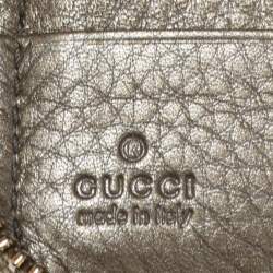 Gucci Metallic Gold Leather Soho Zip Around Wallet