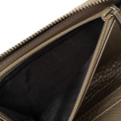 Gucci Metallic Gold Leather Soho Zip Around Wallet