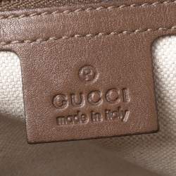 Pre Owned حقيبة ساتشل غوتشي نايس دوم جلد وكانفاس سوبريم جي جي بيج/بني