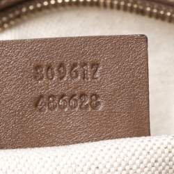 Pre Owned حقيبة ساتشل غوتشي نايس دوم جلد وكانفاس سوبريم جي جي بيج/بني