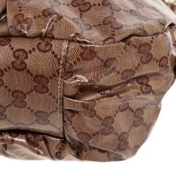 Pre Owned Gucci Beige/Ebony GG Crystal Coated Canvas Hobo