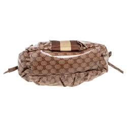 Pre Owned Gucci Beige/Ebony GG Crystal Coated Canvas Hobo