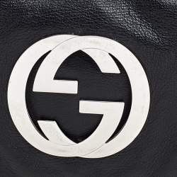 Pre Owned حقيبة غوتشي بلوندي جلد أسود بقلاب ويد علوية