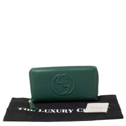 مملوكة مسبقًا محفظة غوتشي سحاب محيط زوهو جلد أخضر