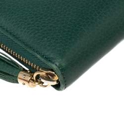 مملوكة مسبقًا محفظة غوتشي سحاب محيط زوهو جلد أخضر