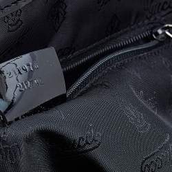 مملوكة مسبقًا حقيبة يد توتس غوتشي جلد لامع وكانفاس GG أسود