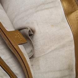 Pre Owned Gucci Beige/Gold GG Canvas and Leather Lovely Heart Tote