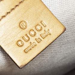 Pre Owned Gucci Beige/Gold GG Canvas and Leather Lovely Heart Tote