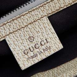 Pre Owned Gucci Beige/Cream GG Canvas And Leather Turnlock Shoulder Bag