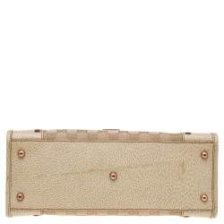 Pre Owned Gucci Beige/Cream GG Canvas And Leather Turnlock Shoulder Bag