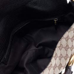 مملوكة مسبقًا Gucci Beige/Brown GG Canvas and Leather Horsebit Flap Shoulder Bag