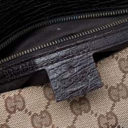 مملوكة مسبقًا Gucci Beige/Brown GG Canvas and Leather Horsebit Flap Shoulder Bag