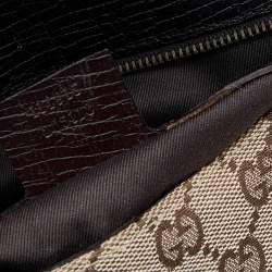 مملوكة مسبقًا Gucci Beige/Brown GG Canvas and Leather Horsebit Flap Shoulder Bag