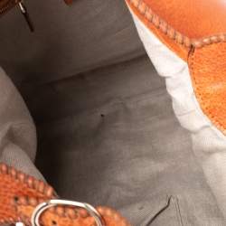 Pre Owned Gucci Burnt Orange Leather Large Bamboo New Jackie Hobo