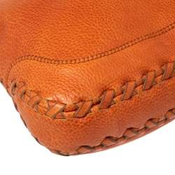 Pre Owned Gucci Burnt Orange Leather Large Bamboo New Jackie Hobo