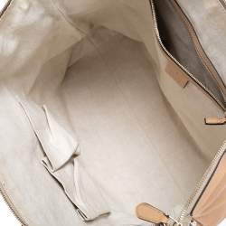 مملوكة مسبقًا حقيبة يد توتس غوتشي شوبر جلد بيج يد بامبو متوسطة 