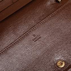 Pre Owned Gucci Brown/Beige GG Supreme Coated Canvas and Leather Horsebit 1955 Wallet on Chain