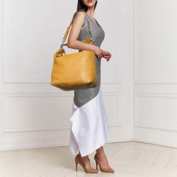 Pre Owned Gucci Mustard Leather Large Icon Bit Hobo
