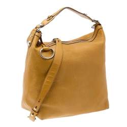 Pre Owned Gucci Mustard Leather Large Icon Bit Hobo
