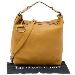 Pre Owned Gucci Mustard Leather Large Icon Bit Hobo