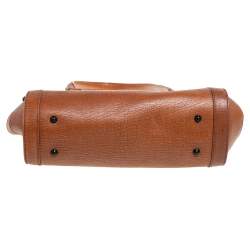 Pre Owned Gucci Brown Leather Bamboo Bullet Satchel