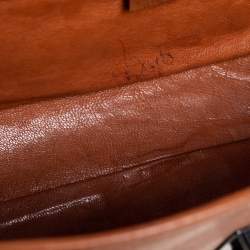 Pre Owned Gucci Brown Leather Bamboo Bullet Satchel