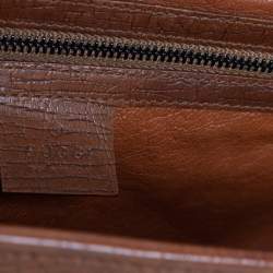 Pre Owned Gucci Brown Leather Bamboo Bullet Satchel