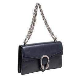 Pre Owned Gucci Black Leather Small Dionysus Shoulder Bag