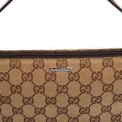 Gucci Beige GG Canvas and Leather Boat Pochette Bag