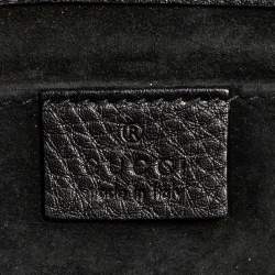 Gucci Black Leather 1973 Flap Clutch