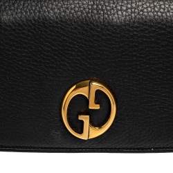 Gucci Black Leather 1973 Flap Clutch