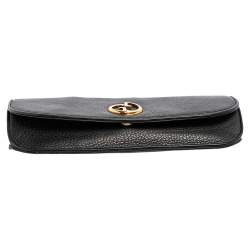 Gucci Black Leather 1973 Flap Clutch