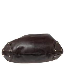 Pre Owned حقيبة هوبو غوتشي بابوسكا أندي جلد غوتشيسيما بني داكن متوسطة