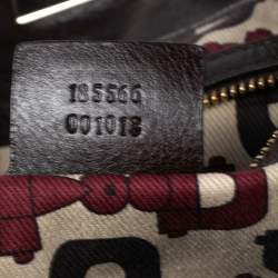 Pre Owned حقيبة هوبو غوتشي بابوسكا أندي جلد غوتشيسيما بني داكن متوسطة