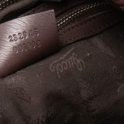 Pre Owned Gucci Dark Brown Guccissima Leather Large GG Twins Hobo