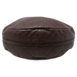 Pre Owned Gucci Dark Brown Guccissima Leather Large GG Twins Hobo