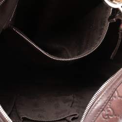 Pre Owned Gucci Dark Brown Guccissima Leather Large GG Twins Hobo