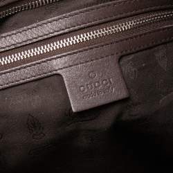 Pre Owned Gucci Dark Brown Guccissima Leather Large GG Twins Hobo