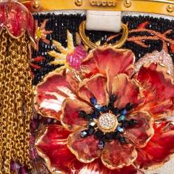 مملوكة مسبقًا Gucci Multicolor Fabric Sequin Embroidered Clutch