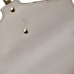 Pre Owned Gucci White Leather Mini Sylvie Animal Studded Top Handle Bag