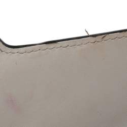 Pre Owned Gucci White Leather Mini Sylvie Animal Studded Top Handle Bag