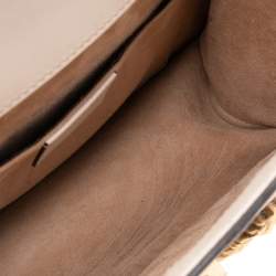 Pre Owned Gucci White Leather Mini Sylvie Animal Studded Top Handle Bag