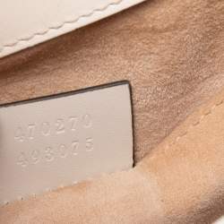 Pre Owned Gucci White Leather Mini Sylvie Animal Studded Top Handle Bag