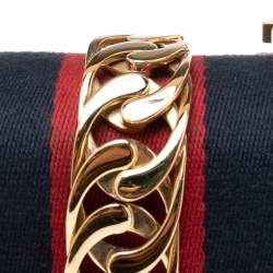 Pre Owned Gucci White Leather Mini Sylvie Animal Studded Top Handle Bag